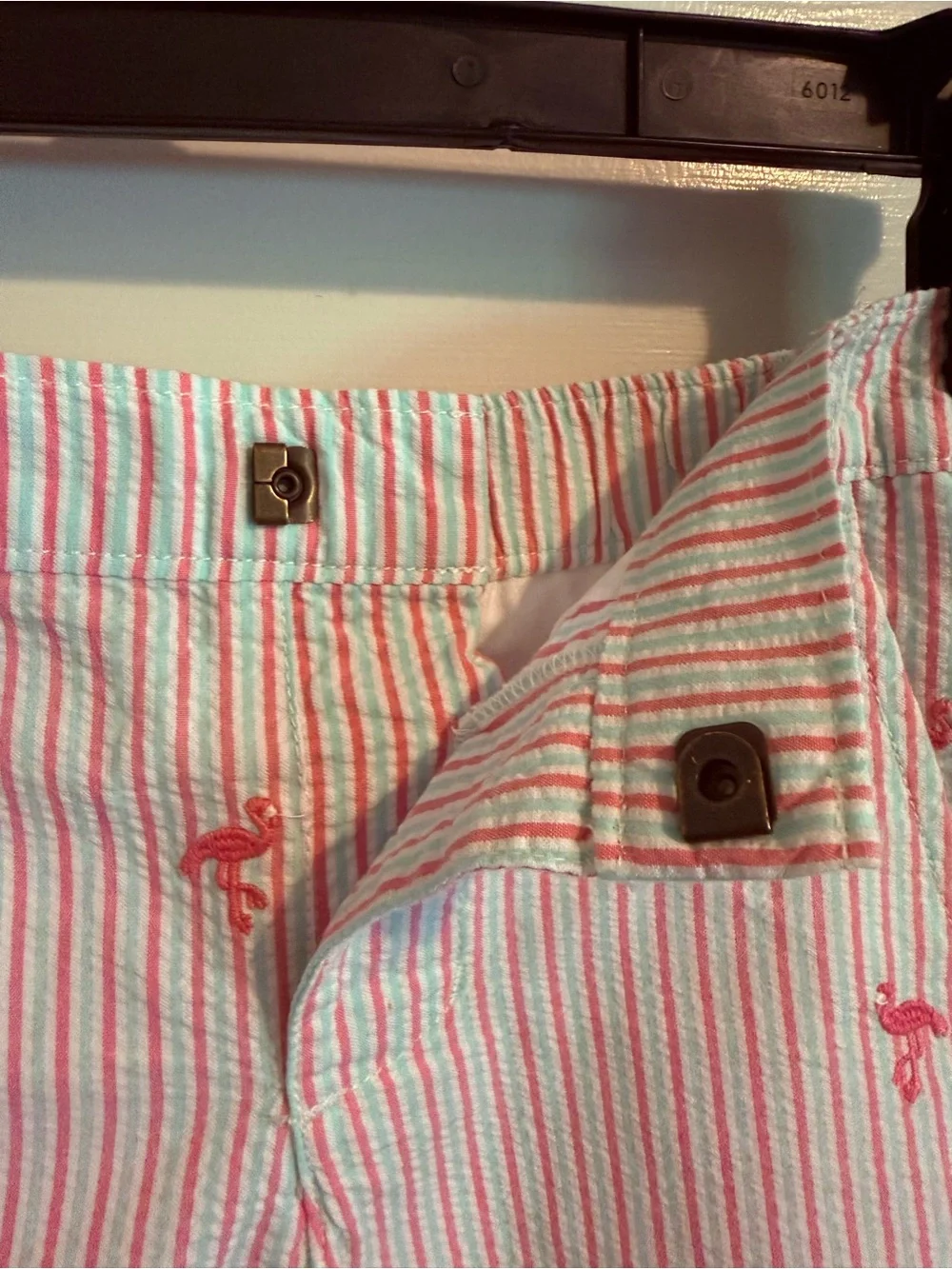 Gymboree Striped Button-Down Shirt with Flamingo Print and Matching Shorts Set